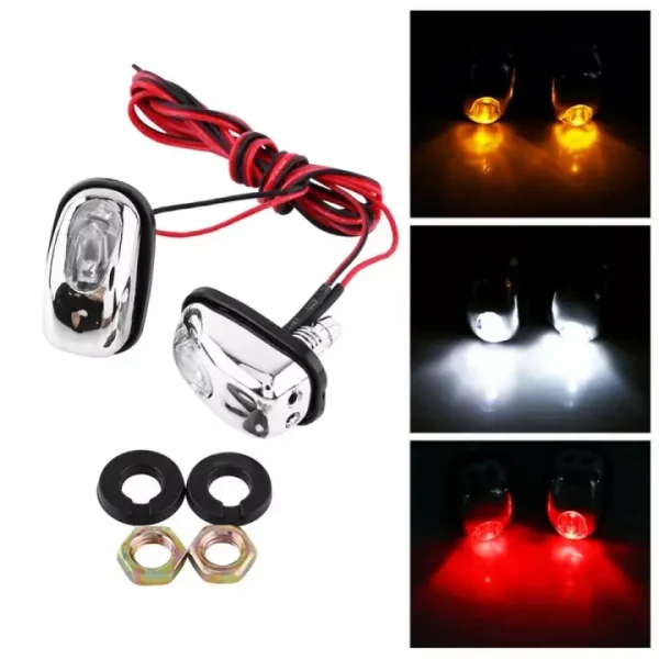2Pcs Car LED Lights Windshield LED Lamp Wiper Jet Water Spray Decorative 7-Color Optional New
