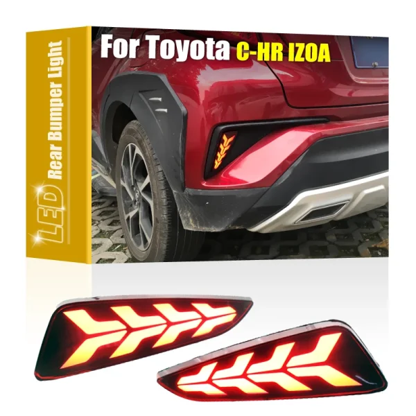 2Pcs LED Taillight Rear Bumper Lamp Assembly Red Driving Brake Braking Stop Light For Toyota C-HR