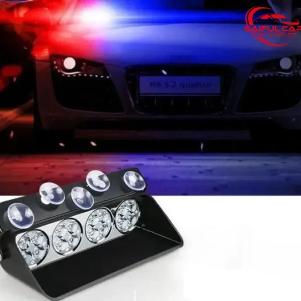 16LED Windshield Sucker Car Flash Light – Red Blue