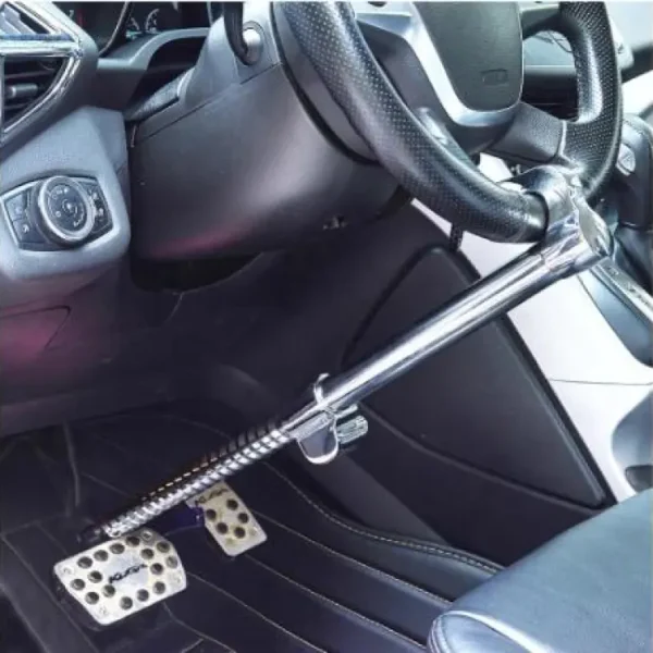 Stainless Steel Steering Wheel Lock Duty Extendable Anti Theft Car Steering Wheel Clutch Brake Lock