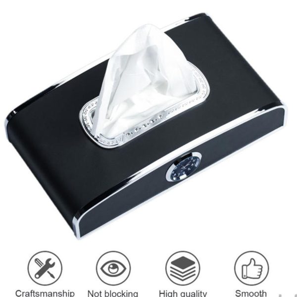 Tissue Box with clock and number plate
