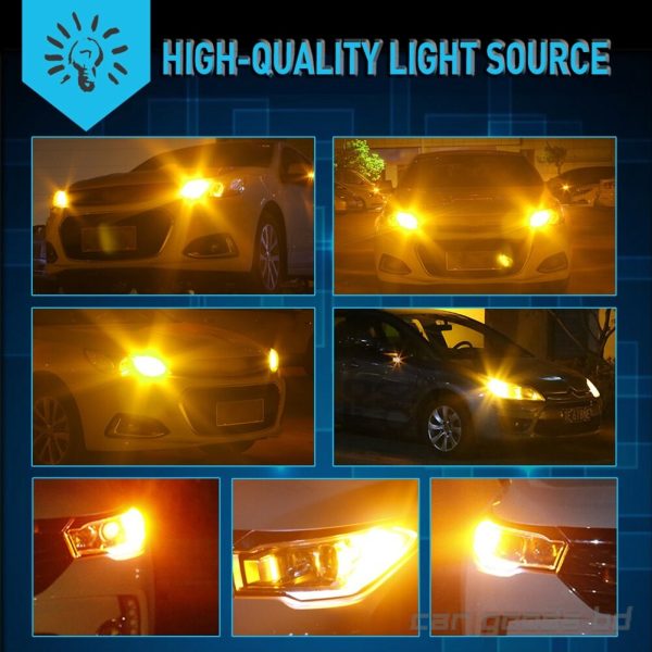 LED Canbus No Hyper Flash Built-in Resistor Turn Signal Light Yellow 2pcs