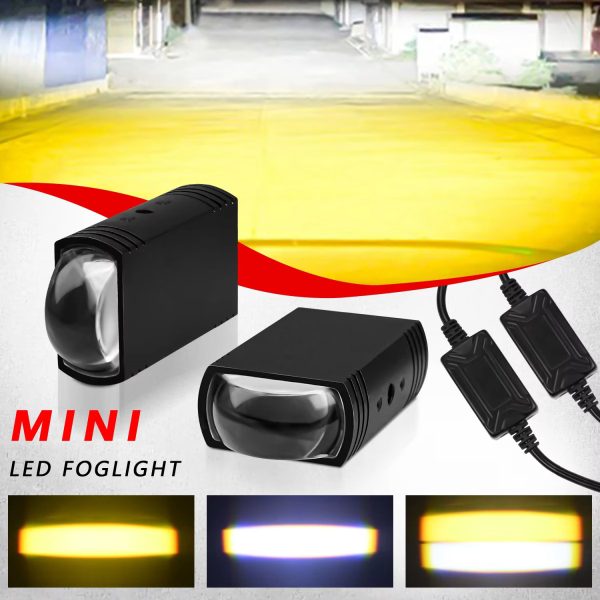 Lights Double Color Lights White/Amber 3 Modes Hi/Lo Beam Sport Front Grille LED Lights with Lens Waterproof