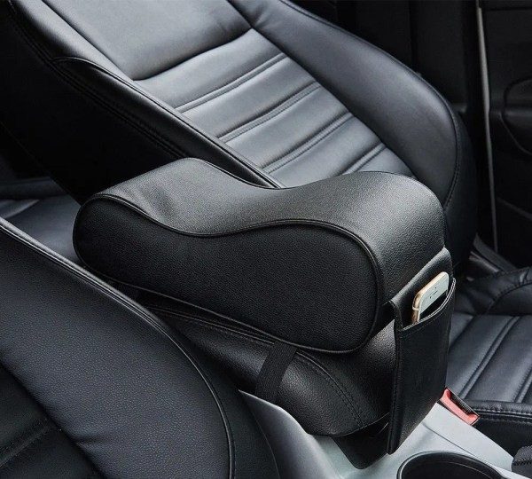 Memory Foam Car Centre Console Armrest Cushion in Black