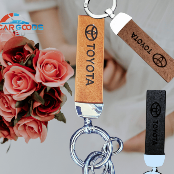 Leather Smart Car Key Keychain For Toyota