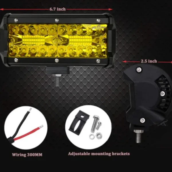 Car Fog light Triple Row Offroad Light Bar yellow led heavy Fog light- 2pcs( winter special)