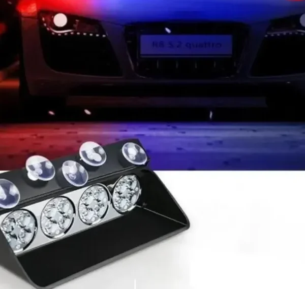 16LED Windshield Sucker Car Flash Light – Red Blue