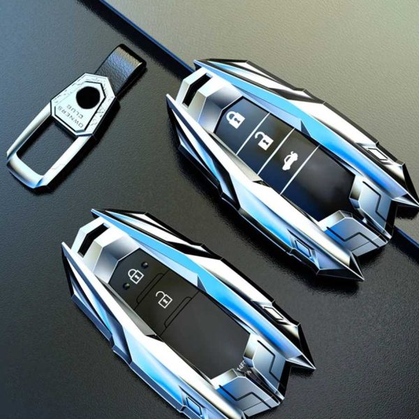 New Key Case Cover Shell For Toyota Camry Corolla FJ Land Cruiser RAV4 Prius Sienna Prado CHR Avalon GT86 Protector Keychain