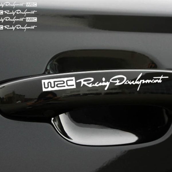 2pcs Car Decorative Sticker Car Door Handle Sticker Reflective Decal