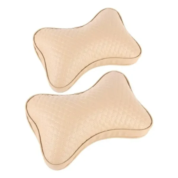 Car Headrest Pillow Beige ( 2PCS )