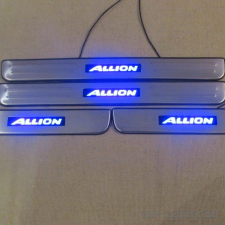 Toyota Allion 2003-12 Auto Accessories Stainless Steel LED Lighted Door Sills – Blue (4Pis 1Pair)