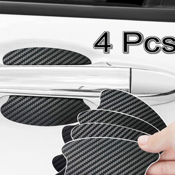 4Pcs Car Door Sticker Carbon Fiber Scratches Resistant Cover