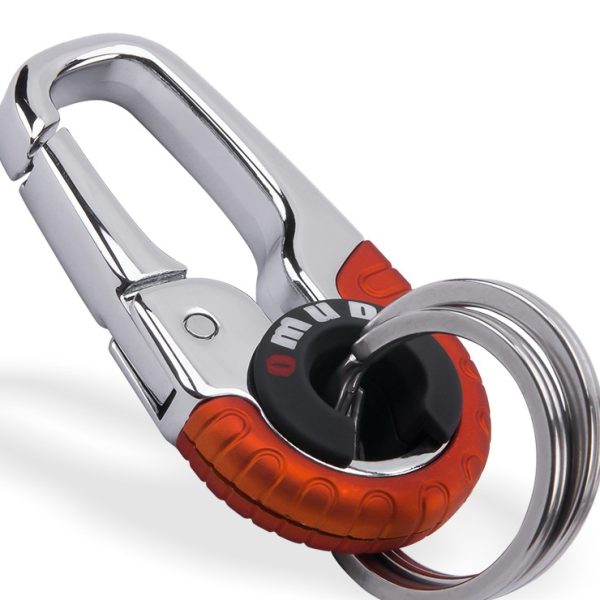 Men’s Keychain Hook Stainless Steel Buckle Outdoor Carabiner Climbing Tool Double Ring Car Fishing Key Ring Car Accessories