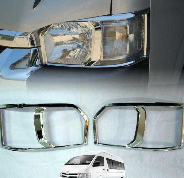 Toyota Hiace Commuter 2015 2016 2017 2018 Chrome Headlight Head Lamp Light Cover Trim Decoration Frame Car Accessories
