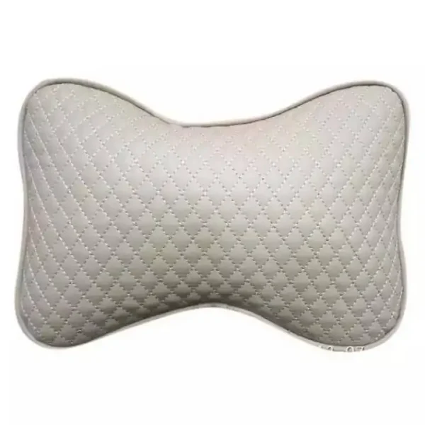 PVC Leather Head Rest Pillow – Beige 2 pcs