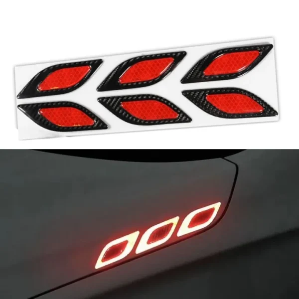 LEEPEE 6Pcs/Set Car Sticker Anti-Scratch Reflective Strips Sticker